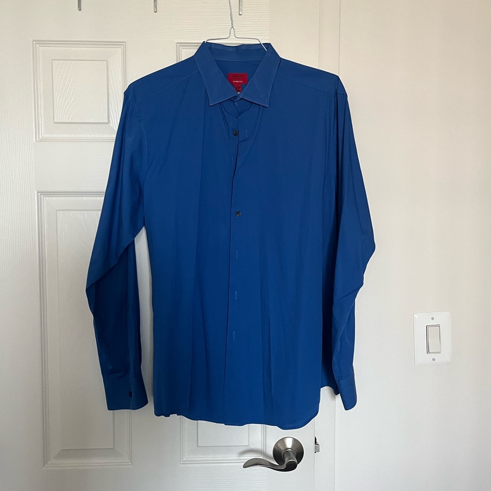 Alfani blue button down shirt 34-35